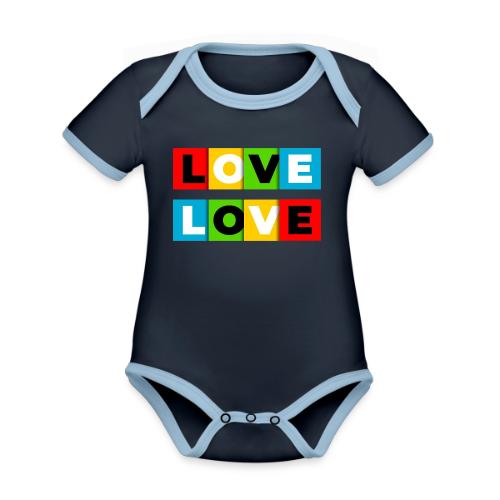 Love in Color - Organic Contrast SS Baby Bodysuit