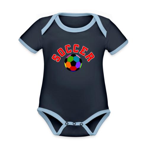 Soccer: Colorful Kick - Organic Contrast SS Baby Bodysuit