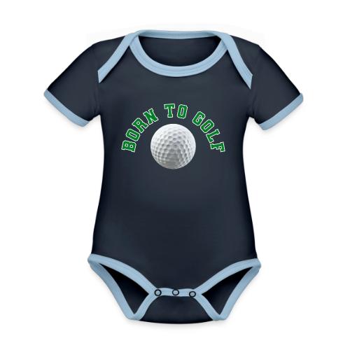 Born to Golf - Organic Contrast SS Baby Bodysuit