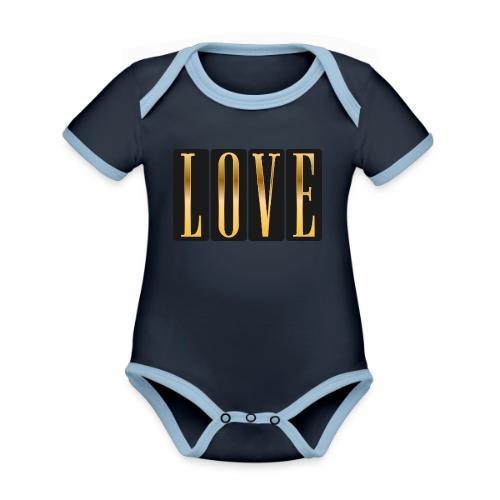 Golden Love - Organic Contrast SS Baby Bodysuit