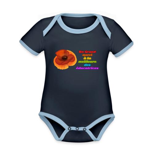 Thank you to the best educator - Organic Contrast SS Baby Bodysuit