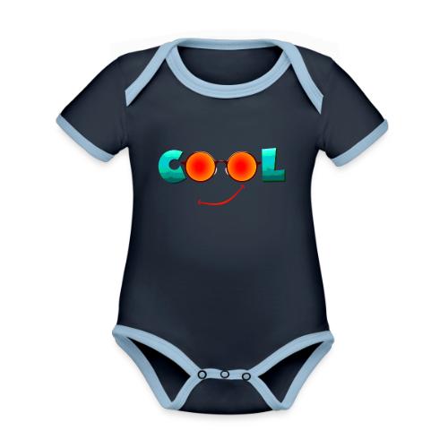 Stay Cool Chill Vibes Design - Organic Contrast SS Baby Bodysuit