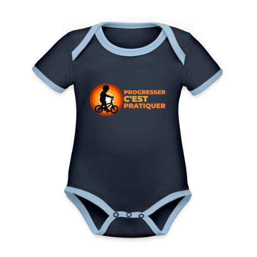 On the Move Towards Progress - Organic Contrast SS Baby Bodysuit