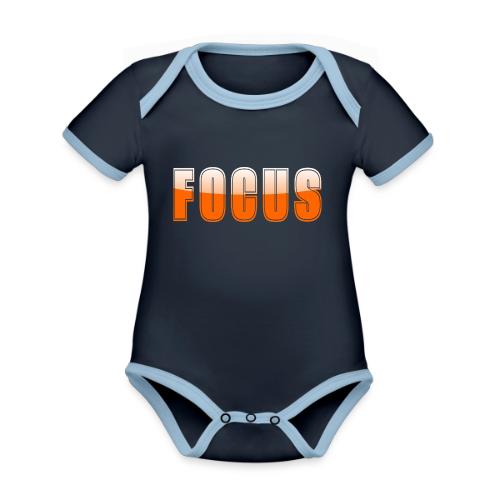 FOCUS Vibrant Orange Motivational Word Design - Organic Contrast SS Baby Bodysuit