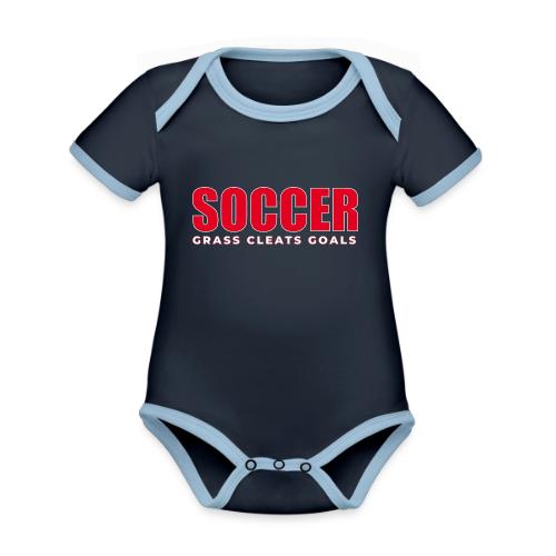 Soccer Grass Cleats Goals Typography Design - Organic Contrast SS Baby Bodysuit
