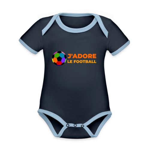 I love football - Organic Contrast SS Baby Bodysuit