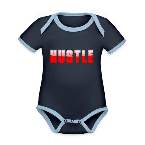 HUSTLE Bold Red Motivational Typography Design - Organic Contrast SS Baby Bodysuit