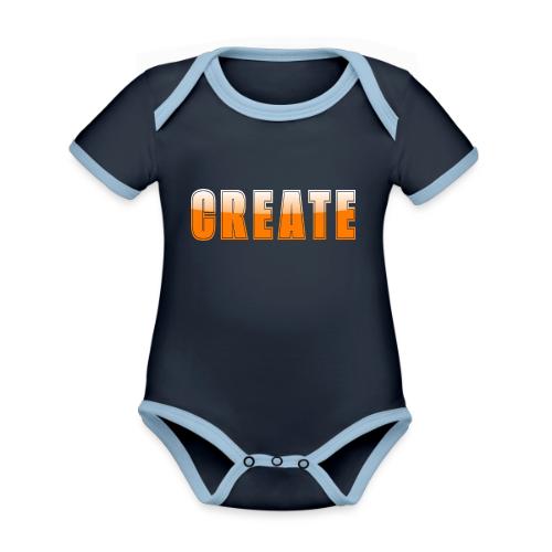 CREATE Vibrant Orange Bold Word Graphic - Organic Contrast SS Baby Bodysuit