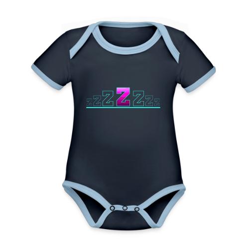 Letter Z – Capital Varsity Alphabet Monogram - Organic Contrast SS Baby Bodysuit