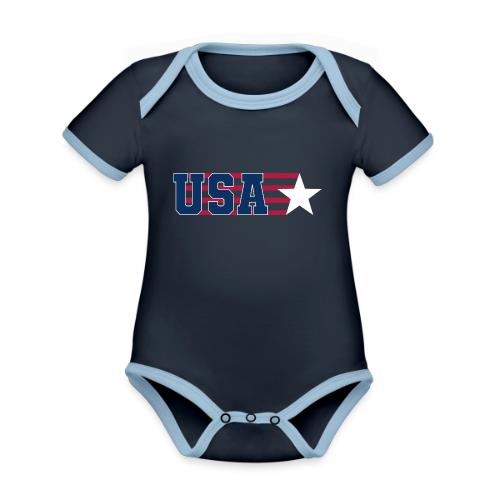 Star Stripe USA - Organic Contrast SS Baby Bodysuit