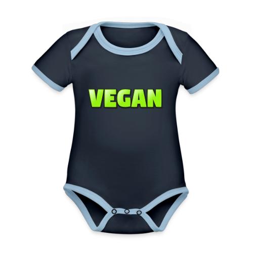 Vegan Bold Green Typography Design - Organic Contrast SS Baby Bodysuit