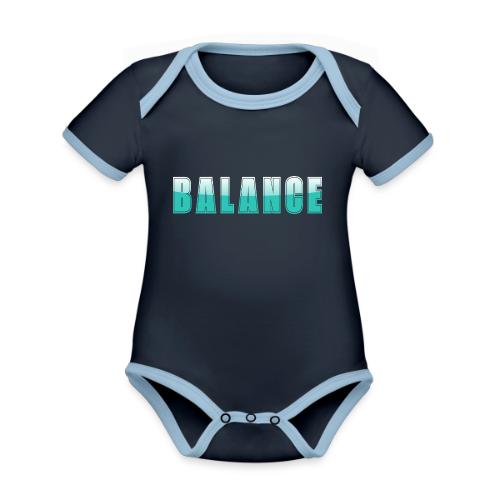 BALANCE Calm Teal Minimal Word Art Design - Organic Contrast SS Baby Bodysuit