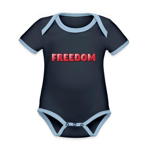 Freedom Bold 3D Word Art Design - Organic Contrast SS Baby Bodysuit