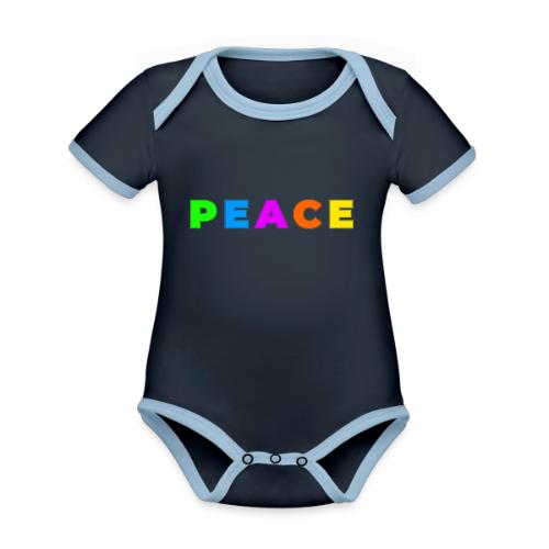 Peace in Every Color - Organic Contrast SS Baby Bodysuit