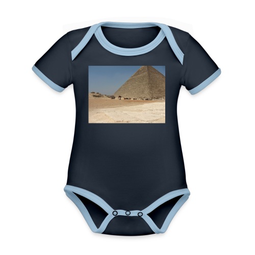 Pyramids of Egypt - Organic Contrast SS Baby Bodysuit