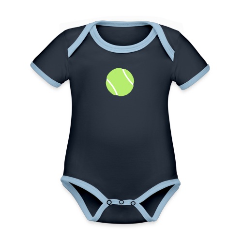 tennis ball - Organic Contrast SS Baby Bodysuit