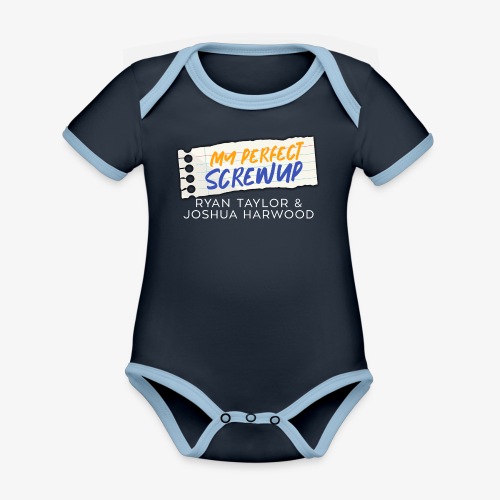 My Perfect Screwup Title Block with White Font - Organic Contrast SS Baby Bodysuit