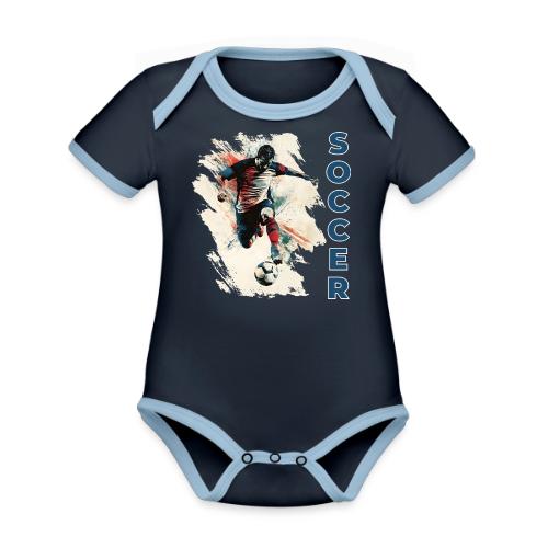 Soccer Power Move - Organic Contrast SS Baby Bodysuit