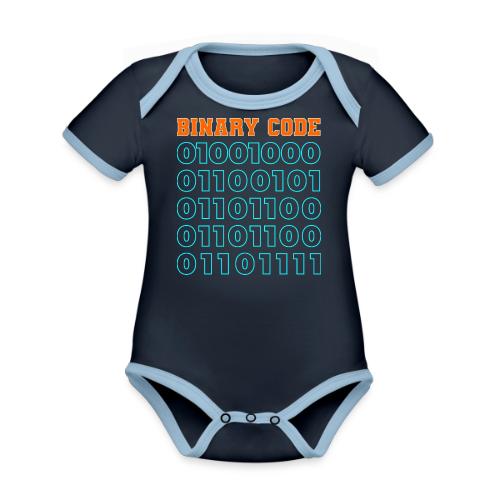 Say Hello in Binary code - Organic Contrast SS Baby Bodysuit
