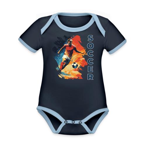 Soccer Action Pulse - Organic Contrast SS Baby Bodysuit