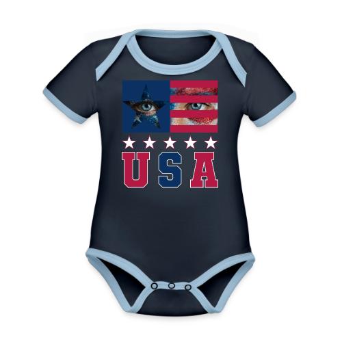 Stars and Vision USA - Organic Contrast SS Baby Bodysuit