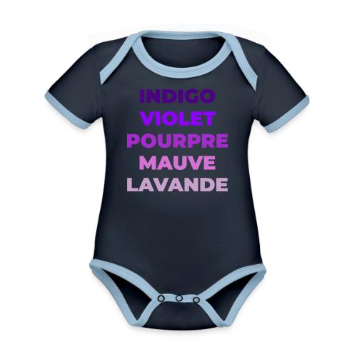 Shades of purple - Organic Contrast SS Baby Bodysuit