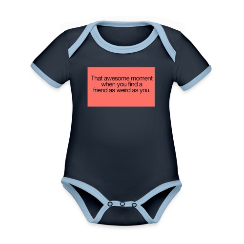friends - Organic Contrast SS Baby Bodysuit