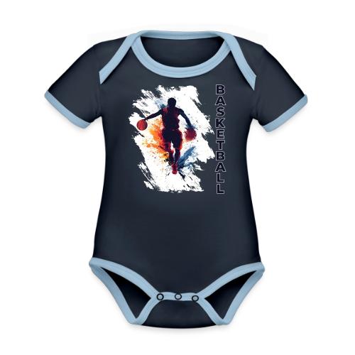 Basketball Hustle - Organic Contrast SS Baby Bodysuit