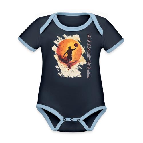 Basketball Stride - Organic Contrast SS Baby Bodysuit