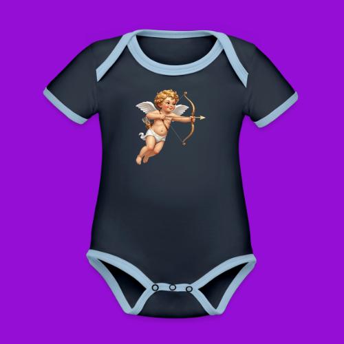 Cupid with twohearts set - Organic Contrast SS Baby Bodysuit
