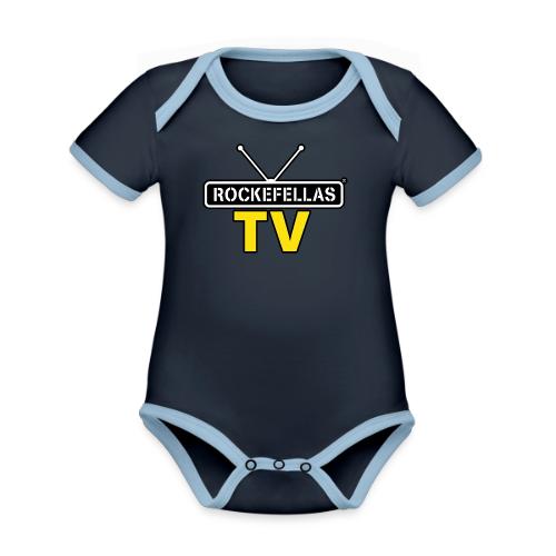 Rockefellas TV Outlined Logo Tee - Organic Contrast SS Baby Bodysuit