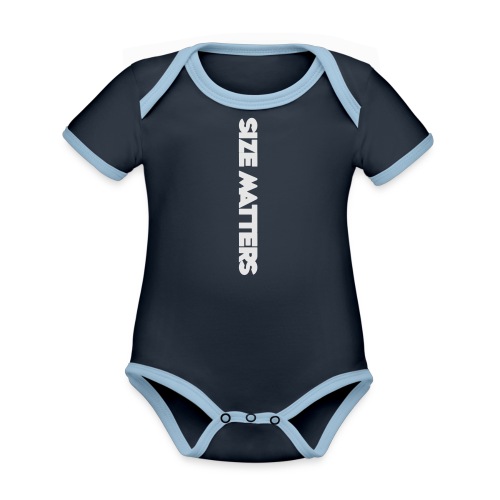 SIZEMATTERSVERTICAL - Organic Contrast SS Baby Bodysuit