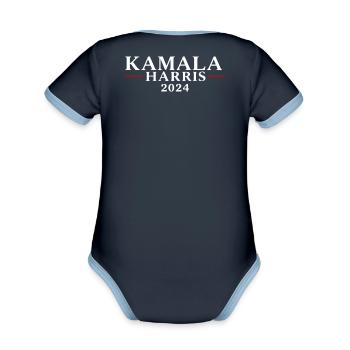 FEARLESS - Organic Contrast SS Baby Bodysuit - navy/sky - Back