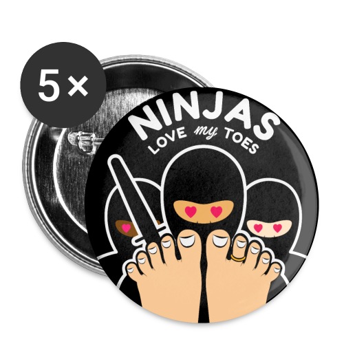 NINJAS LOVE MY TOES (honey) - Buttons small 1'' (5-pack)