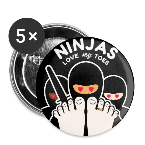 NINJAS LOVE MY TOES (vanilla) - Buttons small 1'' (5-pack)