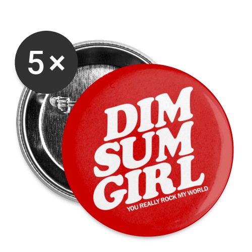 Dim Sum Red Background - Buttons small 1'' (5-pack)