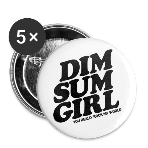 Dim Sum Girl black - Buttons small 1'' (5-pack)