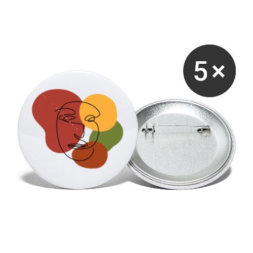 abstract minimalist face - Buttons small 1'' (5-pack)
