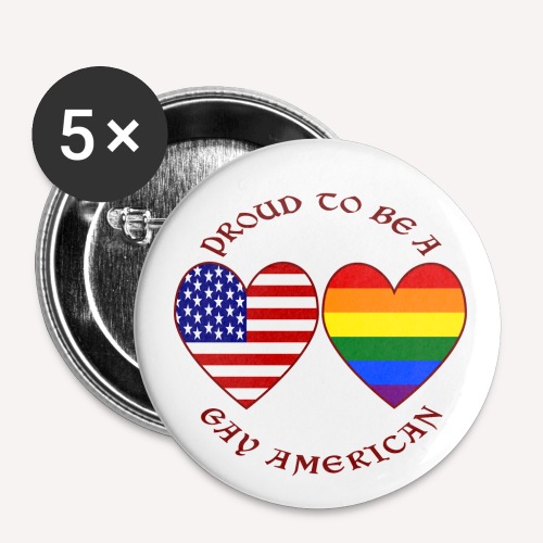 Proud To Be a Gay American Red Letters - Buttons small 1'' (5-pack)