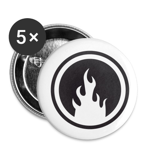 RC flame black - Buttons small 1'' (5-pack)
