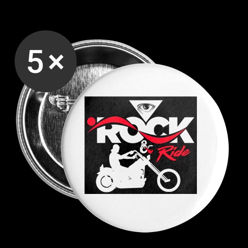 Eye Rock and Ride design black & Red - Buttons small 1'' (5-pack)