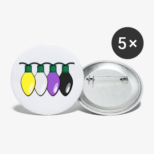 Nonbinary Pride Christmas Lights - Buttons small 1'' (5-pack)