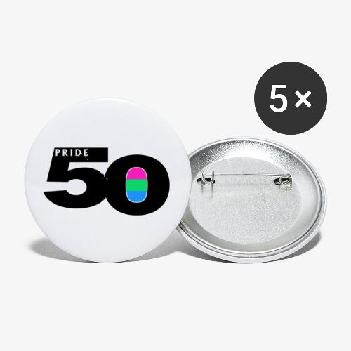 50 Pride Polysexual Pride Flag - Buttons small 1'' (5-pack)