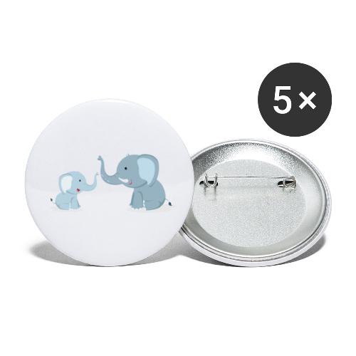 Father and Baby Son Elephant - Buttons small 1'' (5-pack)