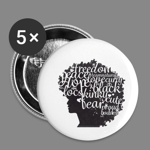 Afro Text II - Buttons small 1'' (5-pack)