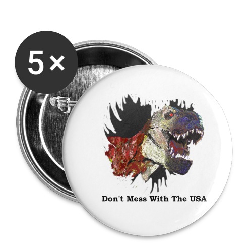 T-rex Mascot Don't Mess with the USA - Buttons small 1'' (5-pack)
