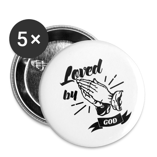 Loved By God (Black Letters) - Buttons small 1'' (5-pack)