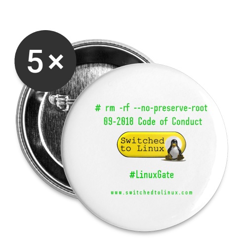 rm Linux Code of Conduct - Buttons small 1'' (5-pack)