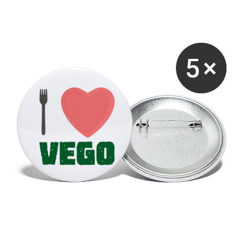 I love Vego - Clothes for vegetarians - Buttons small 1'' (5-pack)