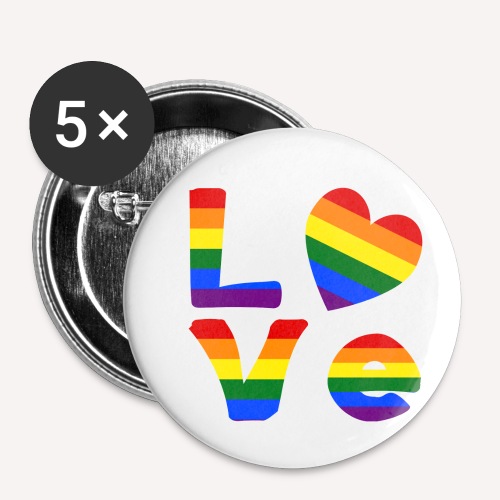 Gay Pride Rainbow LOVE - Buttons small 1'' (5-pack)